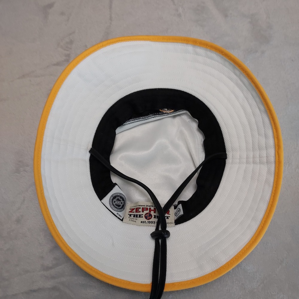 Zephyr Boston Bruins NHL Bucket Hat White Black Yellow Mesh S/M Adjustable - Picture 5 of 7